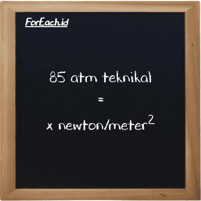 Contoh konversi atm teknikal ke newton/meter<sup>2</sup> (at ke N/m<sup>2</sup>)